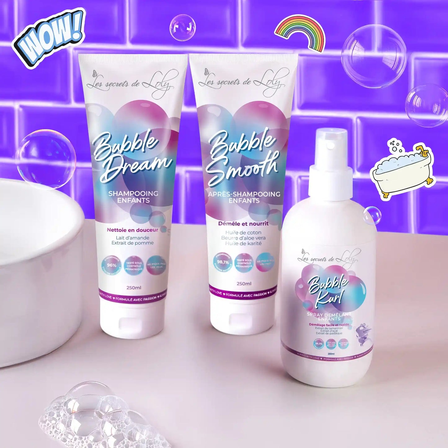 Les Essentiels Anti-Noeuds -  Shampooing, après-shampooing et spray démêlant pour les enfants