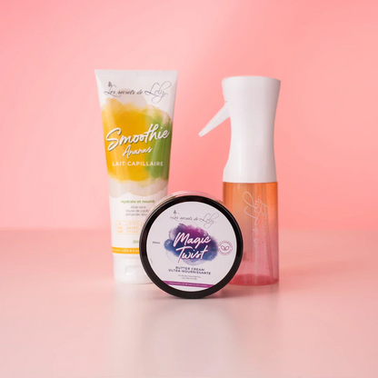 Starter Pack Cheveux Crépus - Lait sans rinçage, crème coiffante & vaporisateur